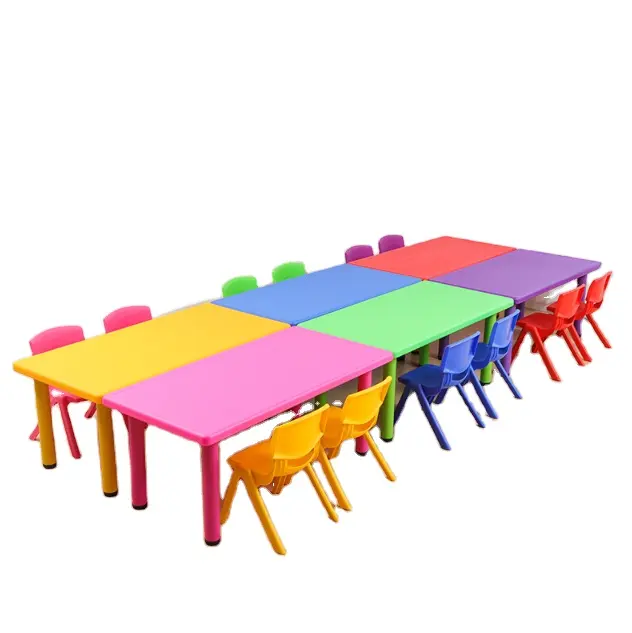 Plastic Kleurrijke Tafel En Stoel Kinderen Meubels Sets Kleuterschool Kleuterschool Klaslokaal