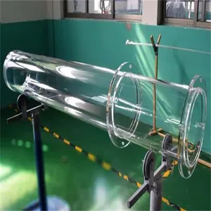 Grand réacteur à tube de quartz avec tube en verre à bride de haute pureté