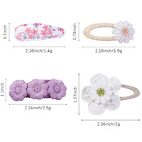 Ensemble de pinces à cheveux personnalisées avec logo, motif marguerite, accessoires capillaires imprimés, polyvalents pour le quotidien, mignons, en tissu, faits à la main, pour filles