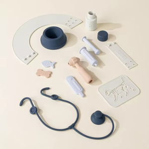 Ensemble de jeu vétérinaire en silicone, maison de jeu pour enfants, kits de jouets de médecin de soins de <span class=keywords><strong>santé</strong></span> pour animaux de compagnie, jeu de <span class=keywords><strong>rôle</strong></span> médical d'infirmière vétérinaire - Product Image 2