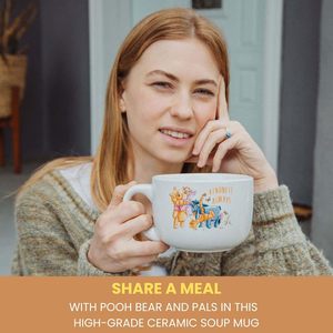 <span class=keywords><strong>Taza</strong></span> de Sopa de Cerámica Silver Buffalo <span class=keywords><strong>Disney</strong></span> Winnie Pooh, Amabilidad Siempre, con Diseño de Eeyore, Tigger y Piglet, Tapa de Plástico Ventilada, 24 Onzas - Product Image 2