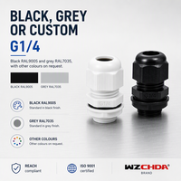 WZCHDA Presse-étoupe IP68 en nylon, filetage G1/4, protection de câble 4-8mm