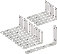 Support d'angle en forme de L de 4 pouces en acier inoxydable |   Support mural robuste pour étagère flottante, quincaillerie de meuble