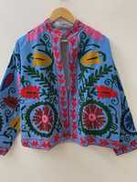 Blouson Bomber en Velours Fait Main Respirant Séchage Rapide Matelassé Style Bohème pour Femmes et Filles Vêtement d'extérieur Ethnique Cadeau Vente en Gros B2B