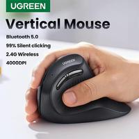 Souris verticale silencieuse UGREEN sans fil pour le gaming, mini, avec protection pour les mains, idéale pour les ordinateurs portables