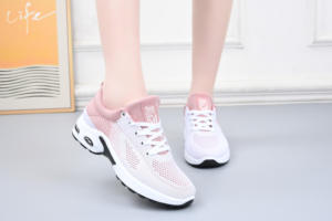 2026 New Women's Summer Casual Running Sneakers Breathable Mesh Upper Lace-Up Closure Anti-Slip Striped Fashion Trend - Product Image 6