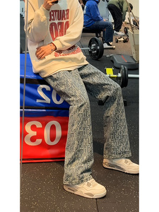 Jeans con Estampado <span class=keywords><strong>Gonzo</strong></span> para Hombre, Pantalones Vaqueros con Diseño Salvaje, Corte Holgado, Estilo Reportero - Product Image 3