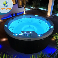 Bain à remous de haute qualité en acrylique rond pour 7 personnes, jacuzzi de jardin, baignoire de spa pour intérieur et extérieur avec 28 jets