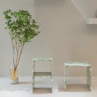 SW STONE Personnalisé Moderne Simple Marbre Vert Naturel Salon Table D'appoint Nordic Creative Designer Chevet Coin Console Table
