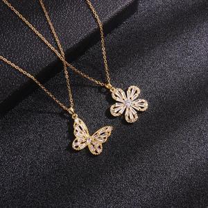 สร้อยคอสแตนเลสเซอร์คอนฝังเพชรสไตล์ใหม่จี้ผีเสื้อระดับไฮเอนด์สำหรับผู้หญิงเครื่องประดับโซ่กระดูกไหปลาร้าเหล็กไทเทเนียม - Product Image 2