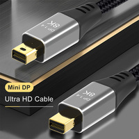 Câble Mini DisplayPort 6FT 8k 60Hz, câble d'extension Mini DisplayPort mâle vers mâle 8K pour Mini DP PC/ordinateur portable