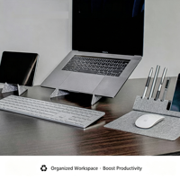 Support de téléphone pliable personnalisable en RPET écologique, organiseur de câbles, support de bureau triangulaire pour la maison et le bureau