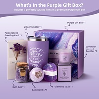 Coffret Cadeau Spa Relaxant Lavande pour la Fête des Mères et pour un prompt rétablissement, avec Logo Personnalisé, Carte Cadeau Imprimable et Couleur Personnalisée