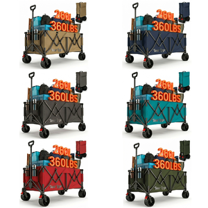 Heavy Duty 360LBS Folding Beach <strong>Wagon</strong> Cart with Wheel Extra Long <strong>Collapsible</strong> Camping Cart Portable Outdoor <strong>Wagon</strong> for Beach - Product Image 6