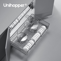 Unihopper Support à vaisselle de haute qualité Organisateur de tiroirs d'armoires de cuisine Panier coulissant à 4 côtés