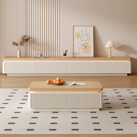 Meubles de salon modernes et luxueux en bois, ensemble meuble TV et table basse, unité murale TV