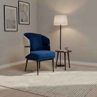 Fauteuil de salon de luxe moderne en acier inoxydable pour salon, villa, chambre d'hôtes, espaces hôteliers, avec assise en velours