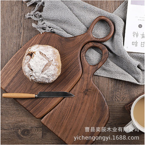 Walnut Wood Cutting <b>Board</b> Solid Wood With Handle For Kitchen Use Rectangle Shape Irregular Design Cao County Origin - Product Image 2
