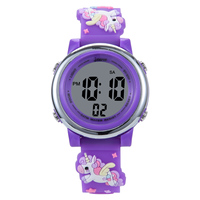 Jam Tangan Kronograf Olahraga LED Digital OEM/ODM untuk Anak-anak, Tahan Air, Tali Plastik, Lampu Bercahaya, Alarm, Cadangan Daya