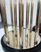 Amber Glass Hurricane Votiv kerzenhalter 120CM hoch Hochzeit Kristall Gold Kandelaber Herzstück