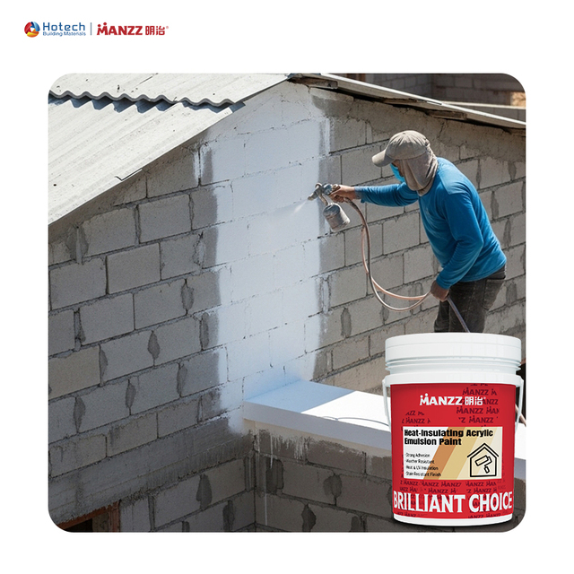 MANZZ Anti Heat Paint Emulsion Paint Cool Roof Acrylic Paint Water-based Heat Insulation Paint for Outdoor Wall Coating