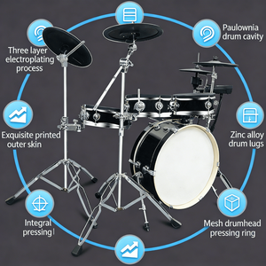 Value <strong>Pack</strong>: <strong>Drums</strong> Set Full Set Electronic with Stool, Pedals, and Sticks, Ready-to-Play <strong>Kit</strong> for Immediate Enjoyment - Product Image 5