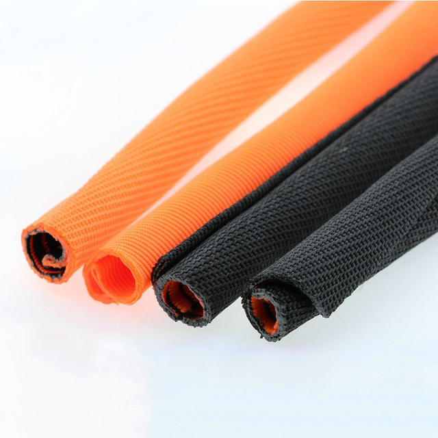 Self-Closing Double Layer Braided Cable Sleeve | Split Woven Wire Loom for Cable Management & Protection