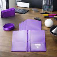 Carpeta de Presentación Morada Tamaño Carta A4 de UNUS Factory Promotion, 3 Anillos Metálicos, 4 Plásticos PP Impermeables, Color Personalizable