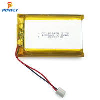 Batterie Lipo PONFLY 1800mAh 3.7V 103450-1800, batterie lithium-ion polymère rechargeable, 500 cycles, certifiée CE