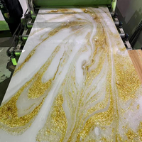 Panneaux muraux en PVC marbré 3D 4x8 pour la décoration intérieure d'hôtel, substitut du marbre