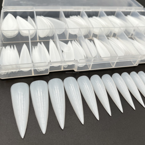 Nouvelle couleur blanche grande taille Stiletto Capsule Top Popit Dual Form Nail Tips Mold - Product Image 1