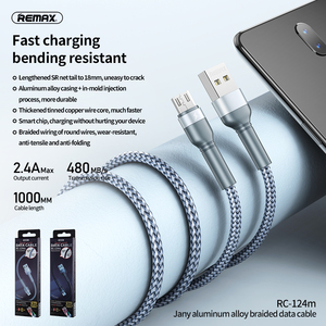Câble de données en alliage d'aluminium série Remax Join Us Jany câble <span class=keywords><strong>usb</strong></span> RC-124i pour câble <span class=keywords><strong>usb</strong></span> 3.0 chargeur rapide - Product Image 3