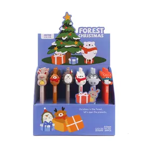 Cute cartoon christmas day animal styling pen creative silicone student stationery gel pen pencil