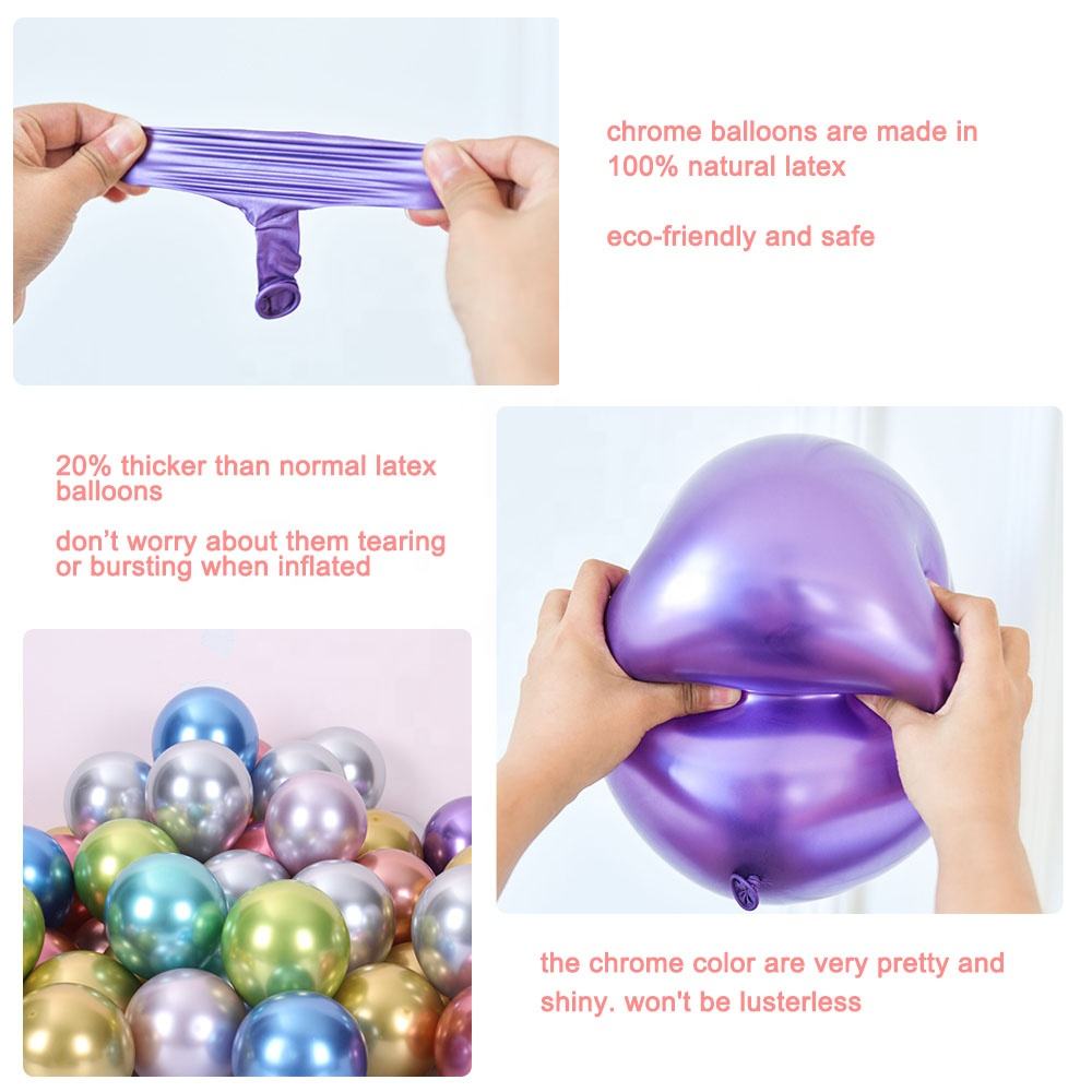 12 Inch Helium Chrome Globos Metalizados Metalicos Para Fiesta Globos Al Por Mayor Latex Party Decoration