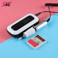 Kit de perceuse à ongles électrique SML portable avec fonction marche avant/arrière pour le ponçage des ongles et la manucure