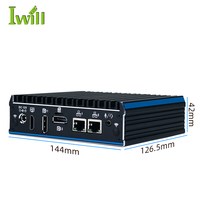 Cele Ron J4125 Ordinateur Industriel Pas Cher Nano Serveur Sans Ventilateur avec 6 USB 1HD 2DP Prend En Charge 4K Full DDR4 RAM 2 LAN US/EU Prises
