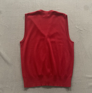 Vintage Unisex Vest <strong>Plus</strong> <strong>Size</strong> Red Sleeveless Cardigan Sweater Sportswear <strong>70s</strong> 80s Vintage Causal Vest - Product Image 2
