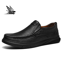 Chaussures en cuir de haute qualité pour hommes, chaussures en cuir de vache véritable, bottes plates habillées, utilisation en hiver et au printemps, profil bas, bureau