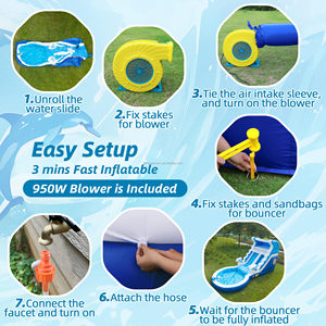 Toboggan aquatique gonflable de qualité commerciale 24 pieds, château gonflable aquatique en PVC sec et humide <span class=keywords><strong>pour</strong></span> la cour, fête d'<span class=keywords><strong>anniversaire</strong></span> en plein air, <span class=keywords><strong>location</strong></span> commerciale - Product Image 5