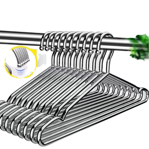 Yolecen Single Tier Glossy Iron Metal PVC Coat Rack with Personalized Thin Notched Grooves Space-Saving <strong>Wire</strong> Steel <strong>Hangers</strong> - Product Image 1