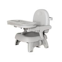 Chaise haute pliable moderne rose en plastique pour tout-petits avec plateau amovible, siège d'alimentation portable, dossier solide pour enfants