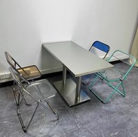 Tables de salle à manger/café modernes carrées en acier inoxydable, résistantes à l'eau, durables, pour cafés, restaurants, pâtisseries