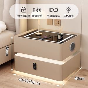 Comodino mobile intelligente con ricarica Wireless, luci a LED, porte USB, portaoggetti <span class=keywords><strong>per</strong></span> cassetti-comodino di lusso moderno <span class=keywords><strong>per</strong></span> camera da letto - Product Image 3