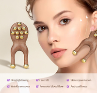 Meilleur ensemble de massage Gua Sha en laiton pour le visage, personnalisable avec logo en bois, outil de massage Gua Sha en bois, peigne brosse massant le cuir chevelier