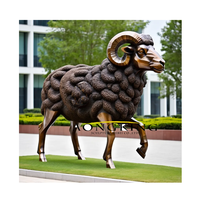 Escultura de Cabra para Decoración de Jardín, Estatua de Cabra de Tamaño Real para Venta, Estatua Decorativa de Oveja de Latón para Exteriores