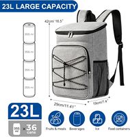 Sac isotherme 32L à double compartiment en polyester imperméable pliable avec fermeture éclair et bandoulière pour pique-nique et voyage
