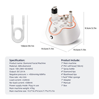 Appareil de microdermabrasion au diamant 3 en 1, jet d'oxygène, peeling, haute fréquence, nettoyage des pores du visage, blanchiment de la peau
