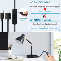 Kabel Pengisi Daya USB ke Tipe C dengan Sakelar ON/OFF, Kabel Ekstensi USB ke C dengan Sakelar Daya untuk Ponsel, Kipas USB LED, Dll.