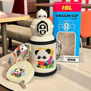 Tasse à paille à double boisson pour enfants 316 isolé en acier inoxydable dessin animé conception PC flacon à vide Thermos pour la rentrée des classes - Product Image 6