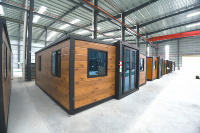 Maison conteneur extensible en bois naturel de 20 pieds, isolée et étanche, résistante aux chocs, préfabriquée pour environnements difficiles